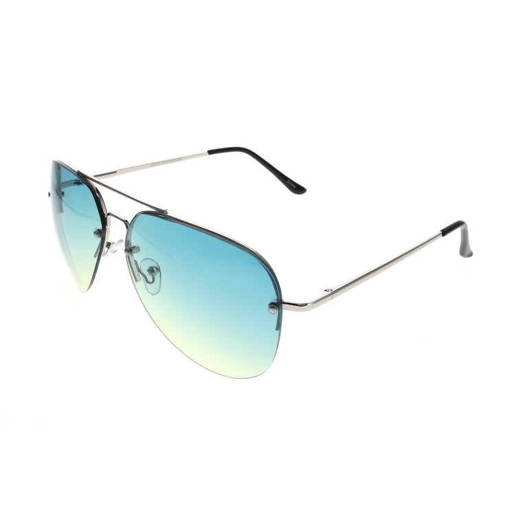 Oversized Gradient Lens Rimless Metal Frame Aviator  display picture 3