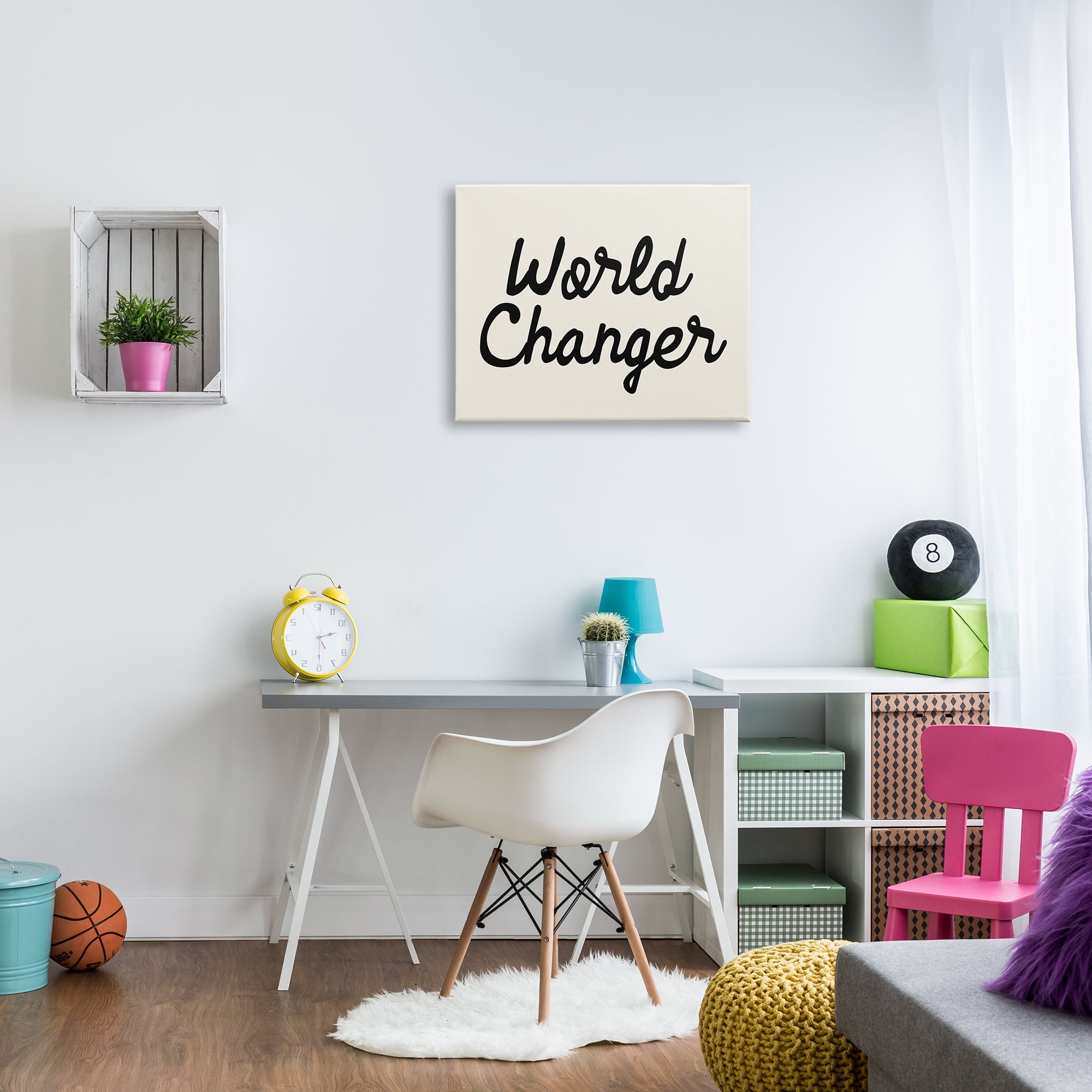 Stupell Industries World Changer Casual Cursive Calligraphy Words Sign Graphic Art Gallery Wrapped Canvas Print Wall Art, Design by Daphne Polselli