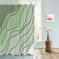 thumbnail image 2 of Shower Curtains Geometric Gradient Bath Curtain Sage Green Ombre Waterproof Polyester Fabric Bathroom Curtain with Hooks Decoration 36 x 72 Inches, 2 of 6