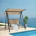 thumbnail image 5 of Topcobe 2-Seat Outdoor Canopy Swing with Comfortable Fabric Seat and Heavy-duty Metal Frame, Outdoor Patio Furniture for Balcony Garden Backyard -Beige, 5 of 10
