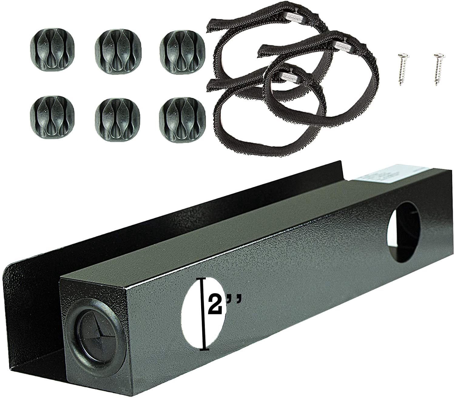 15-inch Under Desk Cable Management Tray - Wire Management Under Desk with Cable Organization Accessories - Under Table Cable Management Tray for Home and Office (Model DR4, Black)