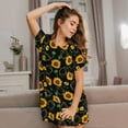 thumbnail image 3 of Naloa Sunflowers3 Print Women Nightgowns,Womens Loungewear,Short Sleeve Sleepwear,Comfy Ladies Nightdress, 3 of 6