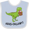 thumbnail image 3 of Inktastic Eggs-cellent Cute Easter T-rex Dinosaur Boys or Girls Baby Bib, 3 of 4