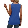thumbnail image 3 of Lenpel Women's Tank Tops Square Neck Side Split Eyelet Embroidered Sleeveless Summer Blouses Casual Tunic Shirts, 3 of 6
