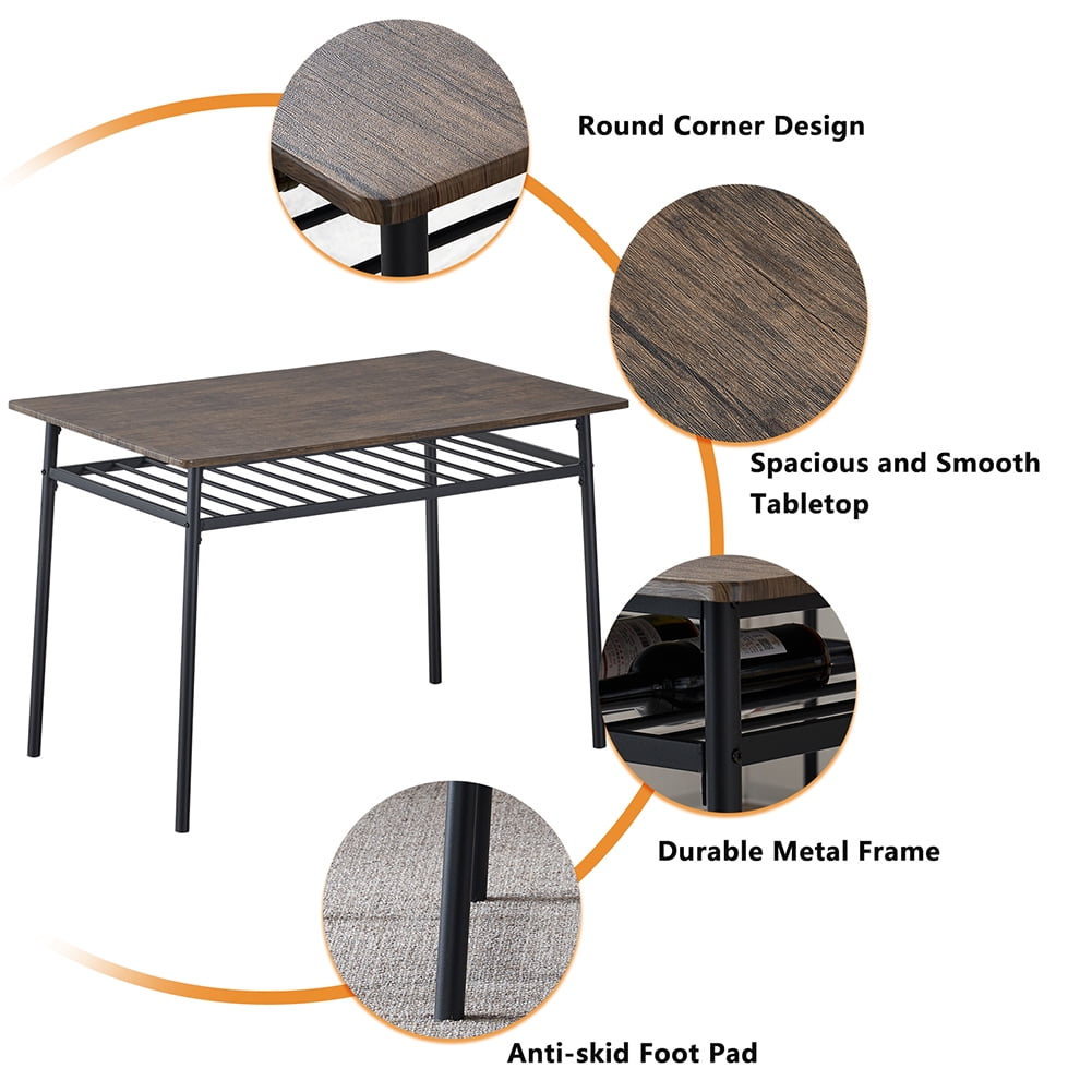 Kadyn 5 PC Dining Set, Dining Table and Chair Set for 4, Kitchen Table Sets with 4 Chairs, Brown Kadyn 5 PC Dining Set, Dining Table and Chair Set for 4, Kitchen Table Sets with 4 Chairs, Brown