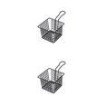 thumbnail image 4 of Injueey Colador para freír Cesta Colador de drenaje Accesorio para el hogar de acero inoxidable Filtro de aceite Skimmer con mango Cuadrado Cuadrado pequeño 2Conjunto, 4 of 6