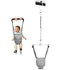 2 in 1 Baby Door Jumper, Adjustable Strap and Seat for 6-24 Months Infant Toddler, Grey