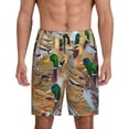 thumbnail image 1 of Balery Mallard Ducks Pantalones cortos de pijama de punto de algodón para hombre con cinturilla y bolsillos-4X-Large, 1 of 6