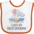 thumbnail image 3 of Inktastic I Love My Great Grandma Cute Elephants in Night Sky Boys or Girls Baby Bib, 3 of 4