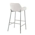 thumbnail image 4 of Lumisource Daniella Contemporary Fixed-Height Bar Stool in Chrome Metal and White Velvet - Set of 2, 4 of 7