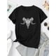thumbnail image 2 of Creative Bull Head Pattern Printed Women'S Fashionable Round Neck Short Sleeve, Simple Casual Sports T-Shirt, Comfortable Summer Top for Women During Holidays., 2 of 6
