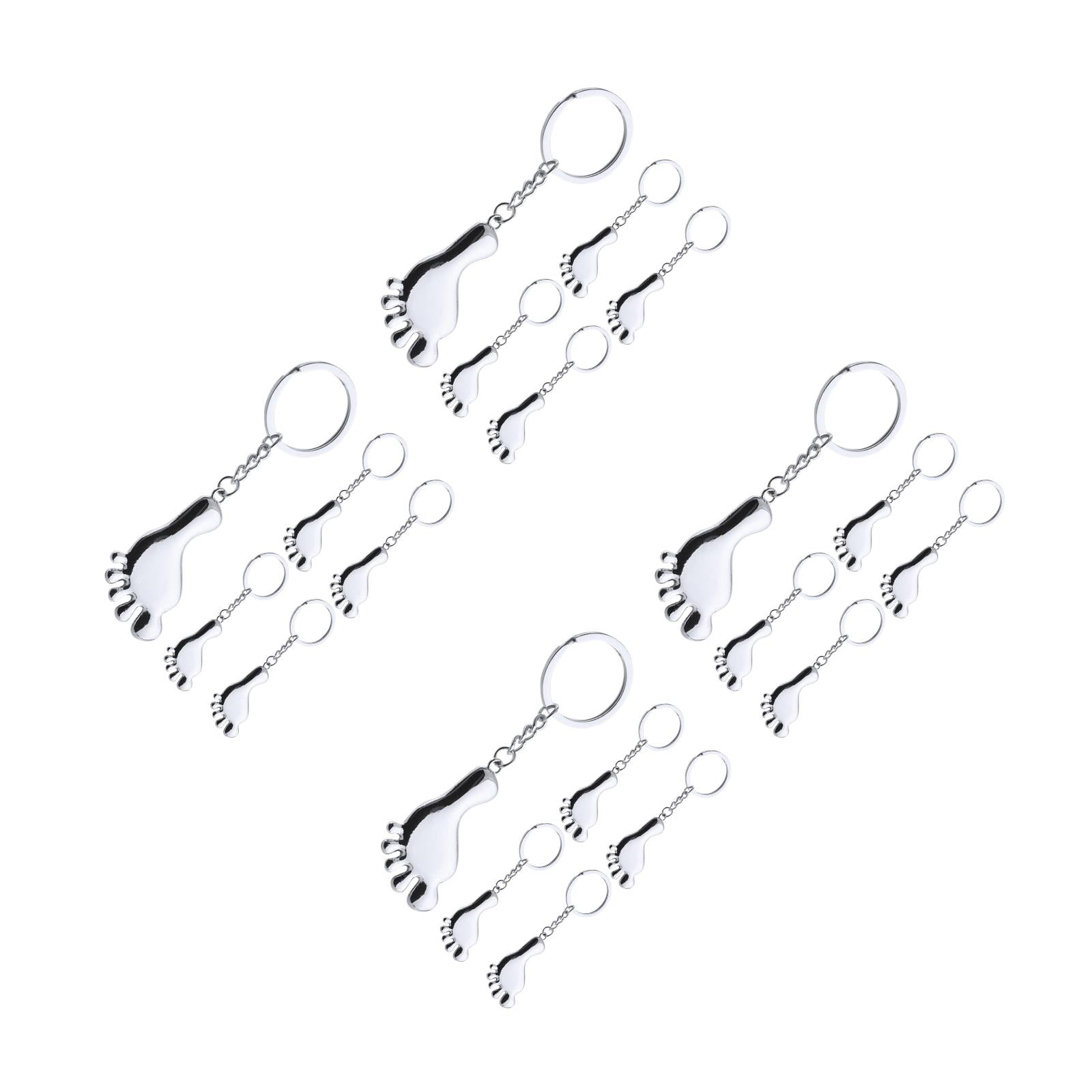 WORGEOUS 20 Pcs Feet Shaped Keychain Decorative Key Ring Holder Pendant Delicate Keychain Exquisite Footprint Keychain Decorative Keyring