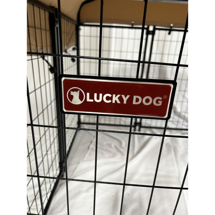 Garden Winds Custom Fit Replacement Canopy Top Cover Compatible with The Lucky Dog CL 60445 4’ Uptown Welded Outdoor Dog Kennel Playpen - Upgraded Performance RipLock 350 Fabric - Slate Gray