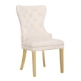 thumbnail image 3 of INCLAKE Set of 2 Velvet Dining Chairs, Tufted Upholstered Accent Chairs with Gold Legs and Nailhead Trim, Modern High Back Chairs with Lion Head Ring Pull for Living Room Kitchen, Beige, 3 of 7