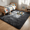 thumbnail image 3 of Rugs for Living Room, 5'x8' Soft Fluffy Area Rug for Bedroom, Plush Decorative Rug with Anti-Skid Backing, Indoor Home Carpet for Living Room, Dark Grey, 3 of 7