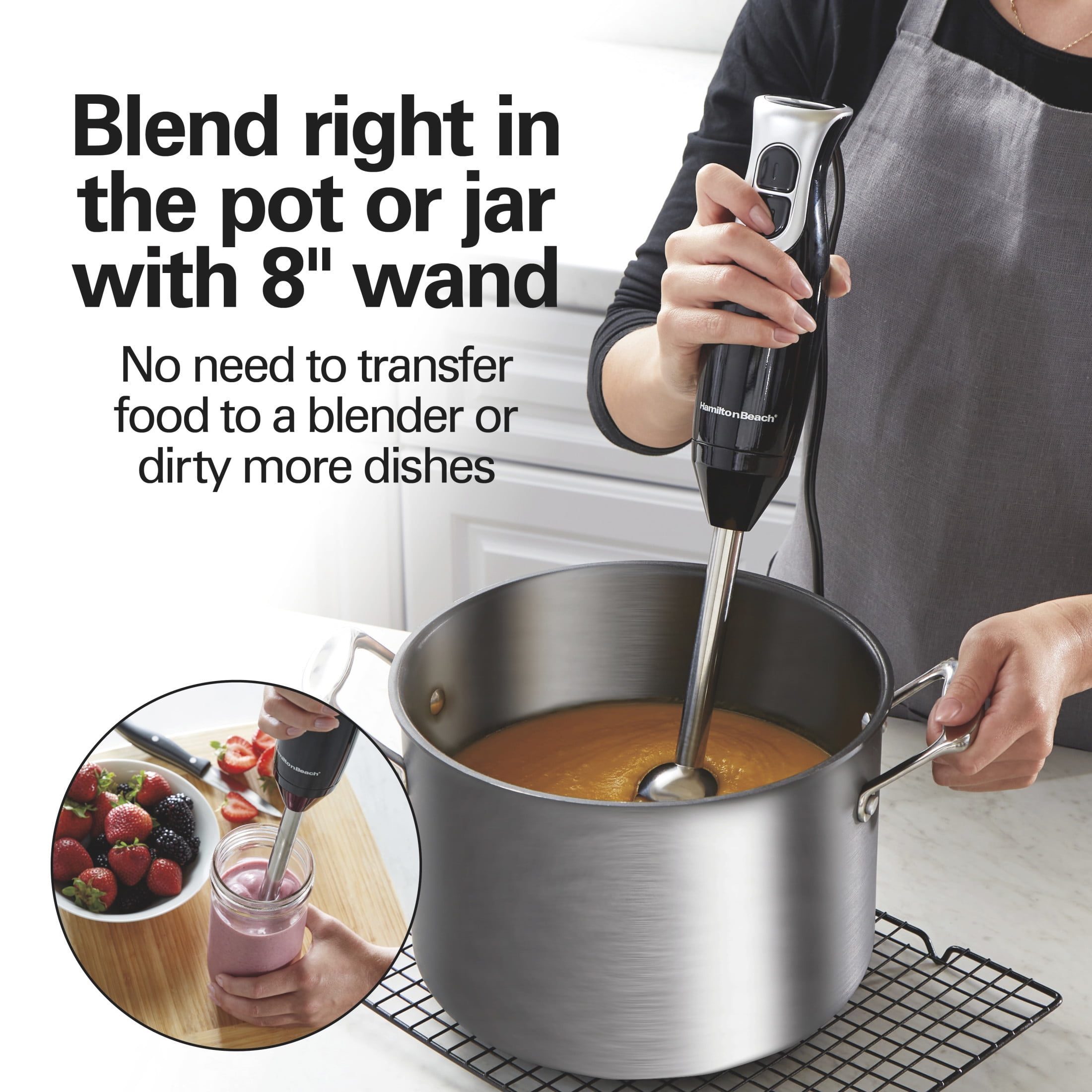 Hamilton Beach 2-Speed Immersion Hand Blender for Kitchen with