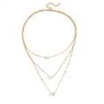 thumbnail image 5 of Water drop star love three-layer necklace female Crystal zircon pendant necklace clavicle chain-golden, 5 of 5