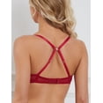 thumbnail image 3 of Wingslove Women's Sexy Sheer Bra Unlined Underwire Support See Through Everyday Bra with Silicone Nipple, Wine Red 32DD, 3 of 4