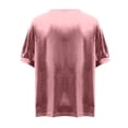 thumbnail image 6 of Laqbezok Women's Shiny Sequin Short Sleeve Top, Pullover Puff Sleeve Patchwork Blouse, Casual Sparkly Party Outfit, 6 of 6