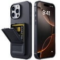 thumbnail image 7 of for iPhone 16 Pro Case Wallet, with Card Holder Slot (4-5 Cards), Built-in Make-up Mirror, Military Drop Protection, Rugged Heavy Duty Hybrid Protective Phone Case for iPhone 16 Pro, Black, 7 of 7