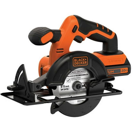 BLACK+DECKER 20-Volt Max Lithium-Ion Cordless 5-1/2-Inch Circular Saw, Battery Included, BDCCS20C