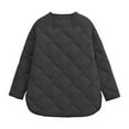 thumbnail image 5 of WCMZJ Quilted Lightweight Jackets for Women Winter 2024 Fashion Long Sleeve Button Down Jacket Casual Outerwear with Pocket Black L, 5 of 5