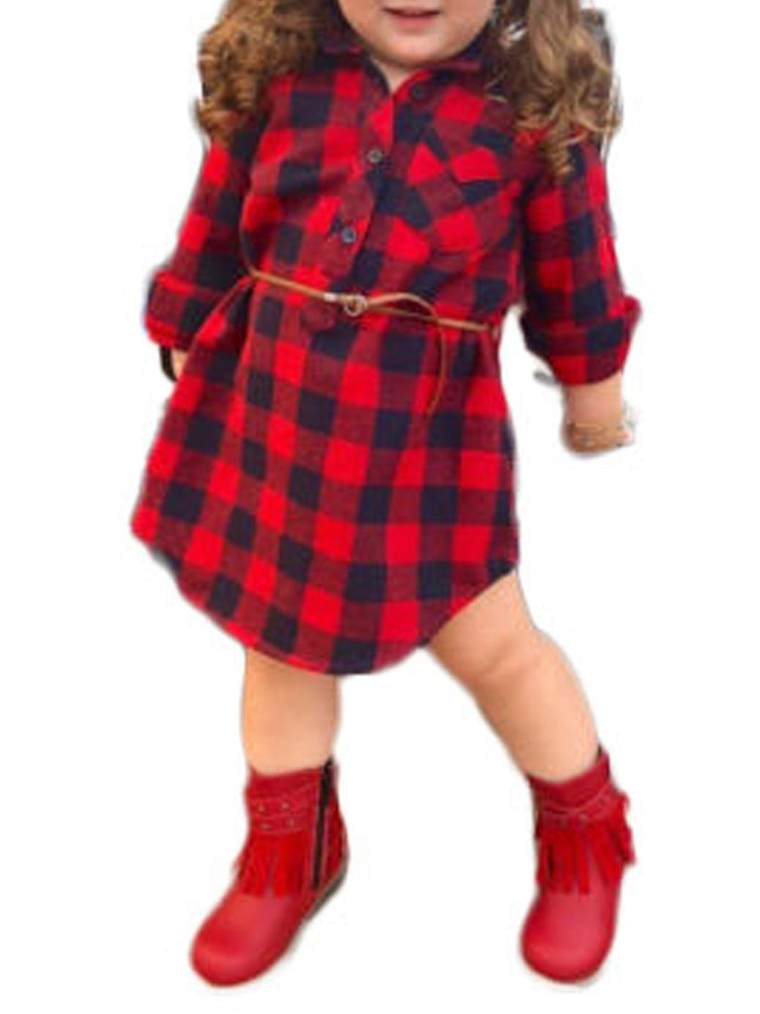 Details about   Oshkosh Toddler Girls Red Dress Plaid Bow Ruffled Bodice Size 24 Months 