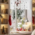 thumbnail image 3 of Valance Curtains for Kitchen Windows Xmas Snowman Red Bird Winter SnowflakesRod Pocket Valance Holly Berries WhiteShort Window Curtain Topper for Bedroom Living Room Bathroom 42x12in, 3 of 7