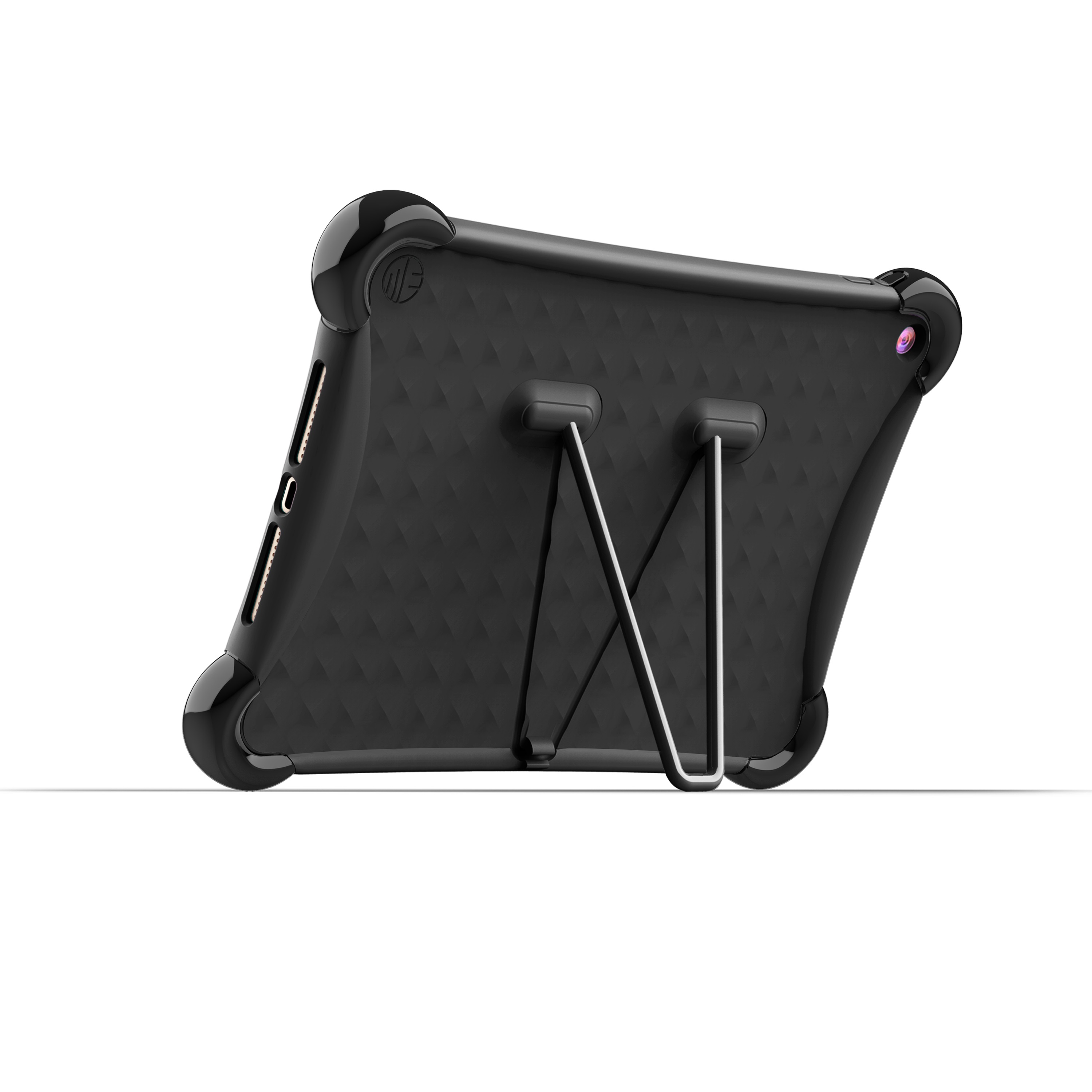 ME Silicone Protective Case with Built-In Stainless Steel Kickstand for iPad 10.2 9th Gen (2021 Release), 8th Gen (2020 Release) and 7th Gen (2019 Release) in Jet Black