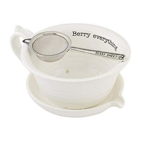 

Berry Strainer Dish 6 1/2 X 8 1/2 | Utensil 6 1/2 White