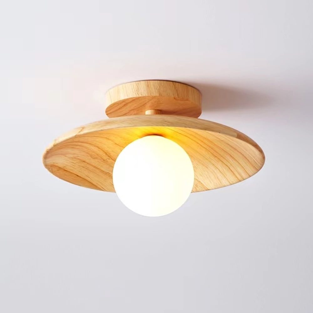 Arturesthome Japanese-style Aisle Small Lamp Flush Mount Solid Wooden Ceiling Light For Dining Room