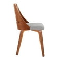 thumbnail image 5 of LumiSource Walnut Wood, Grey Fabric Trevi Chair - Set of 2, 5 of 6