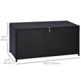 thumbnail image 3 of Outsunny 75 Gallon Wicker Outdoor Storage Box, Deck Box with Gas Strut, 3 of 10
