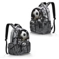 thumbnail image 2 of SEANATIVE Kids Bookbag School Backpack Large Capacity School Bag with Laptop Compartment, Front Pocket & Side Pockets for Children Teenagers, Soccer Cracked Stone Print, 2 of 7