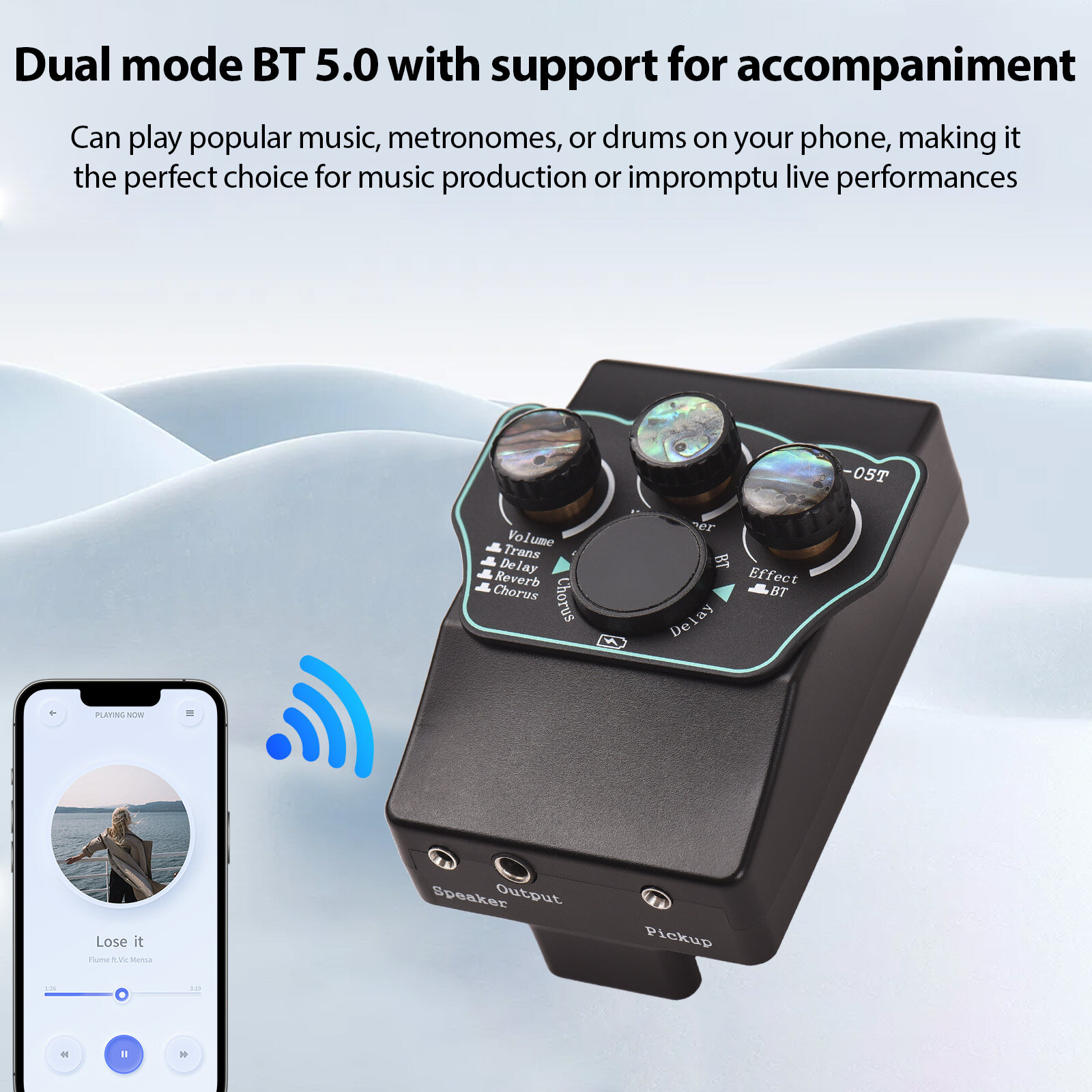 Guitar Pickup Classical Guitar Pickup Vibration Pickup BT Accompaniment Resonance Pickup 3-band EQ Equalizer Acoustic Wooden Guitar Instrument Accessories