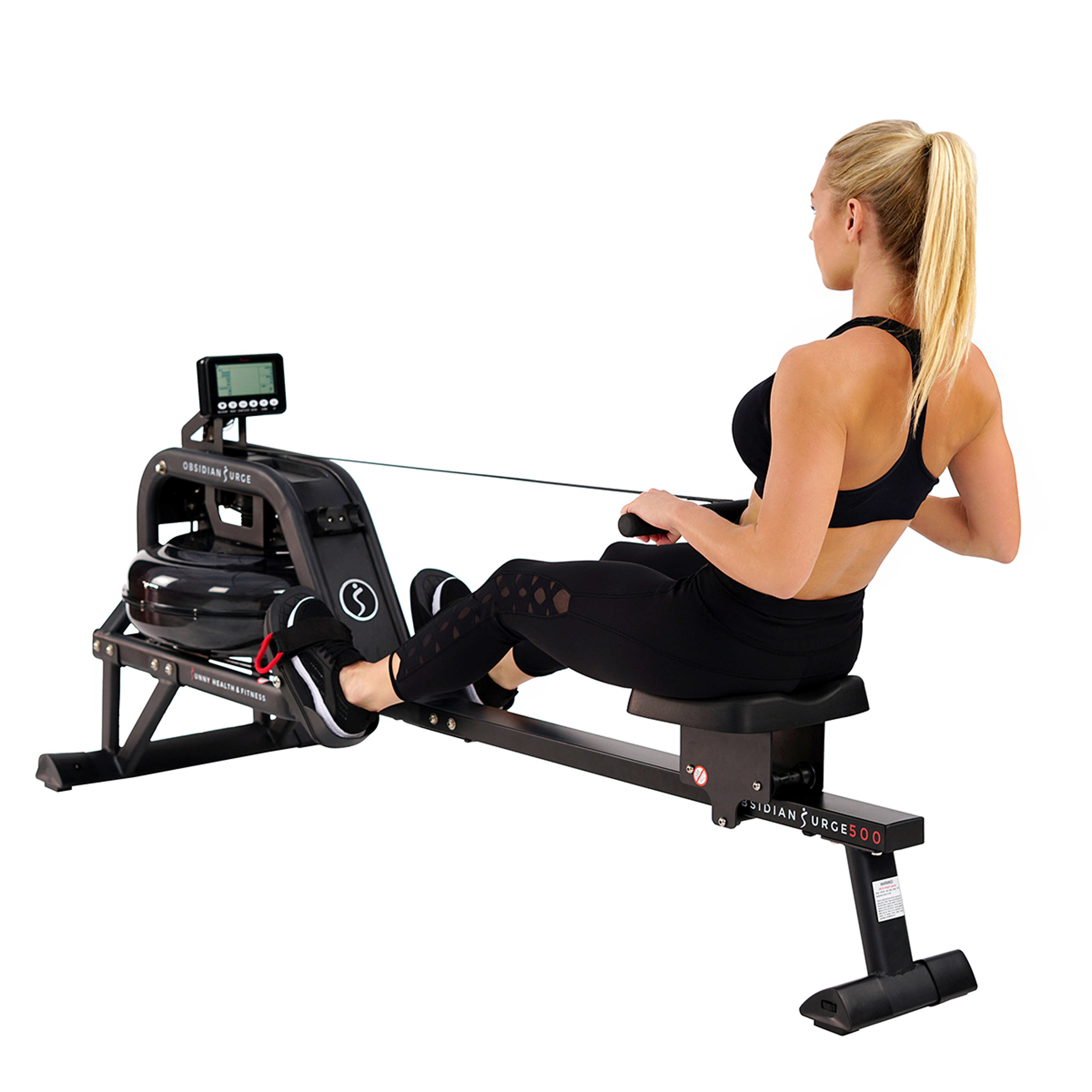 Sunny Health & Fitness Water Rowing Machine Rower w/LCD Monitor - Obsidian SF-RW5713 - image 3 of 7