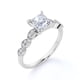thumbnail image 4 of JeenMata Anillo de Compromiso Solitario de Moissanita de Corte Princesa de 1,75 Quilates en Oro Blanco de 18 K sobre Plata, 4 of 6