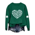thumbnail image 3 of Ohufall St Patricks Day Shirt Women Crewneck Sweatshirt Shamrock Long Sleeve Shirt Irish Lucky Four Clover Sweater Spring Pullover Tops, 3 of 5