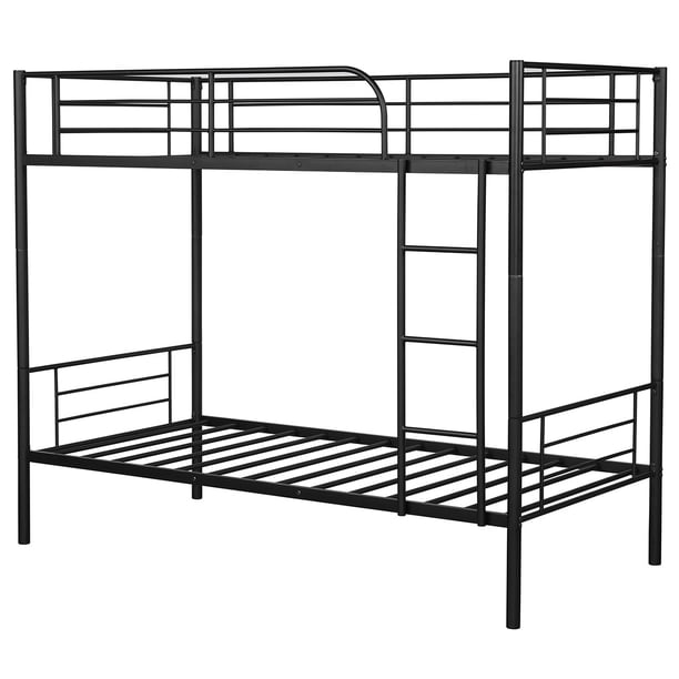 Costway Metal Bunk Bed Storage Twin Over Twin Black Walmart Com Walmart Com