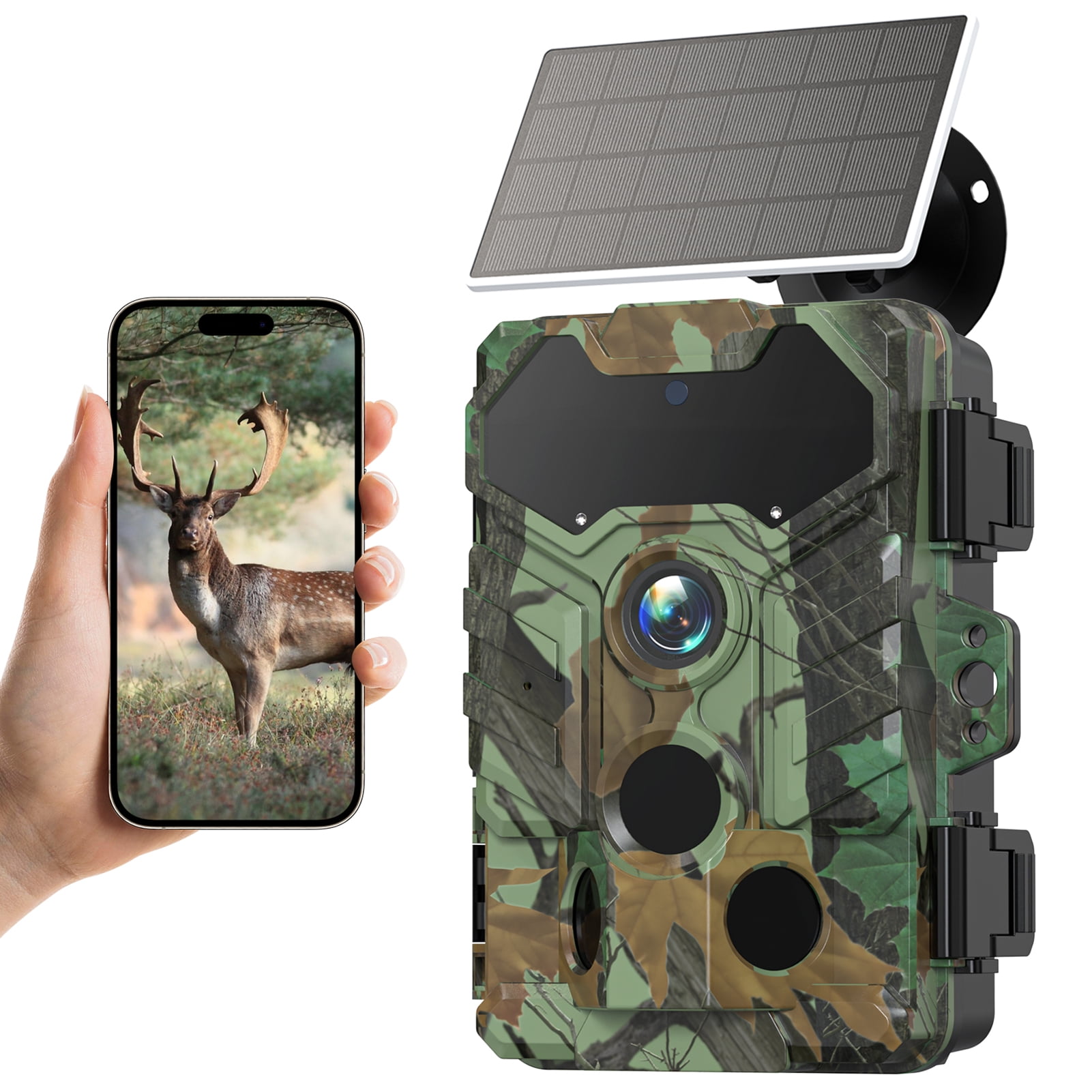 Infrared Solar Camera Outdoor 32MP Infrared Night WiFi IP66 Water Proof Wildlife Wireless Trail Camera