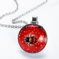 thumbnail image 2 of Seven Starred Iadybird Glass Design Circle Pendant Necklace - Elegant Jewelry Piece, 2 of 5
