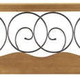 thumbnail image 2 of Dunhill Wood Headboard Sleigh Style Panel with Metal Autumn Brown Swirling Scrolls, Honey Oak Finish, Queen, 2 of 4