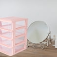 thumbnail image 5 of Makeup Drawers Plastic Pink Storage Shelf Box Office, 5 of 8