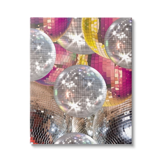 Stupell Industries Retro Disco Balls Literature & Flim Photography Gallery Wrapped Canvas Art Print Wall Art, 16 x 20