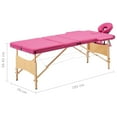 thumbnail image 2 of vidaXL Massage Table Foldable Massage Bed Salon Therapy Table 3 Zones Wood, 2 of 8