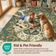 thumbnail image 4 of Design&I 8'x10' Washable Area Rug Extra Large Skid-Resistant Low Profile Ornate Scroll Border Dining Table Alfombra Round Vintage Circle Playful for Living Room, Family, 4 of 7