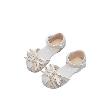 

Hawee Thin PU Leather Ribbon Plaid Canvas Casual Ankle Strap Flat Shoes Big Girls JW242 Size 9-13