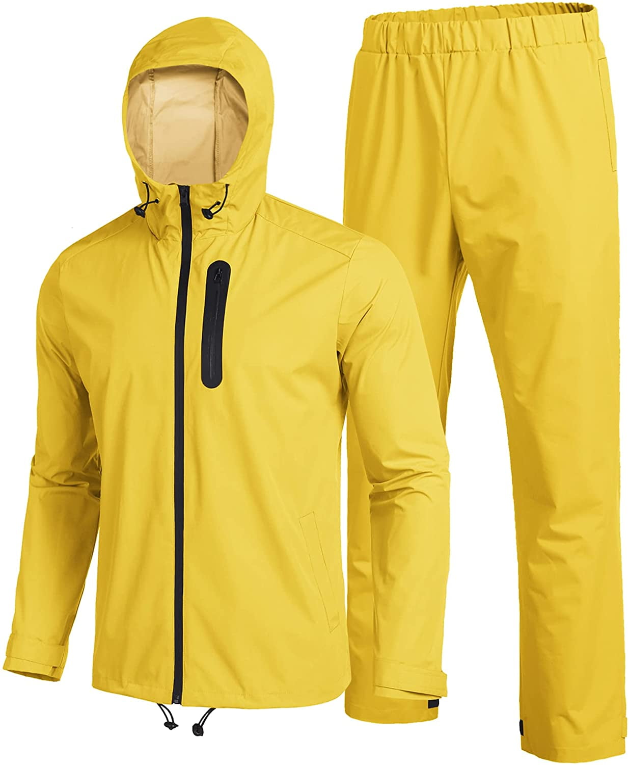 Mens Waterproof Rain Suit With Hood 2 