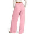 thumbnail image 4 of LEBONYARD Women's Plus Size Jegging,Pants for Women Flowy Casual Drawstring Waist Wide Leg,Fashion Womens Casual Solid Color Pants Straight Wide Leg Trousers Pants with Pocket Pink L, 4 of 8