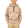 thumbnail image 2 of Sentuca Boys Hoodies Half Zip Fleece Pullover Sweatshirts with Pockets Long Sleeve Fall Winter Warm Sports Tween Tops Size 12Y, 2 of 8